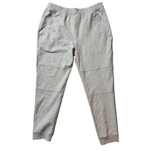 Berkley Jensen Mens Gray Jogger Pants Large Elastic Waist Cotton Blend